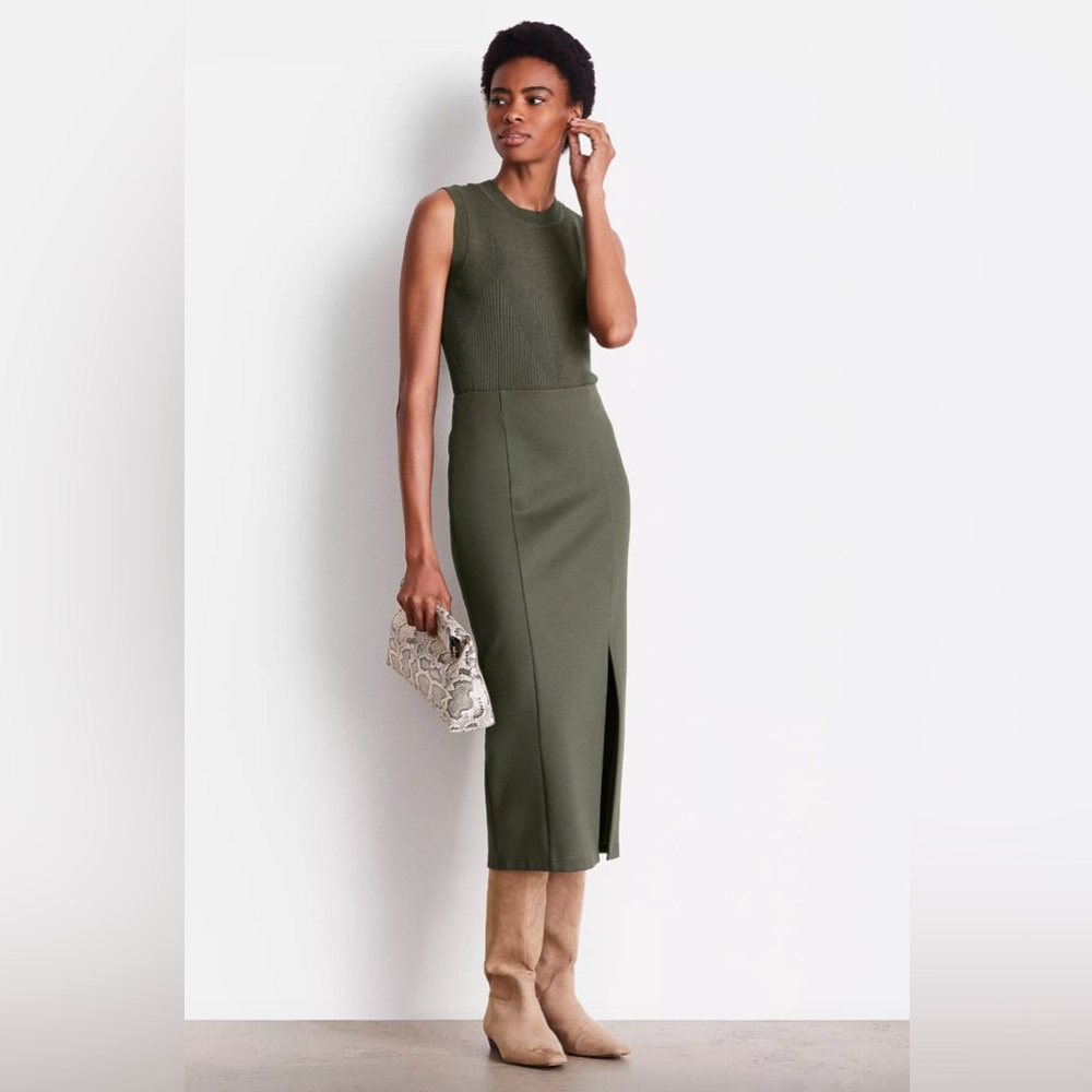 🆕 LOFT Versa Muted Olive Green Skirt. NWT. Size 0.